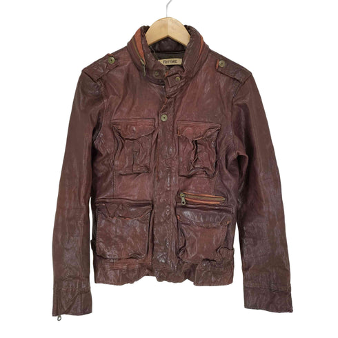 RHYME   ラムレザースタンドカラージャケット メンズ  L